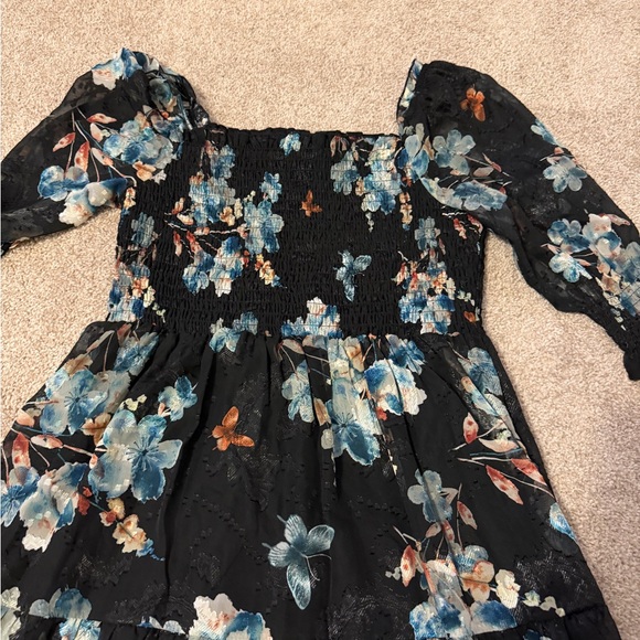 Baltic Born Fabian Jacquard Midi Dress in Black + Blue Multi size XL NWT - Picture 3 of 4